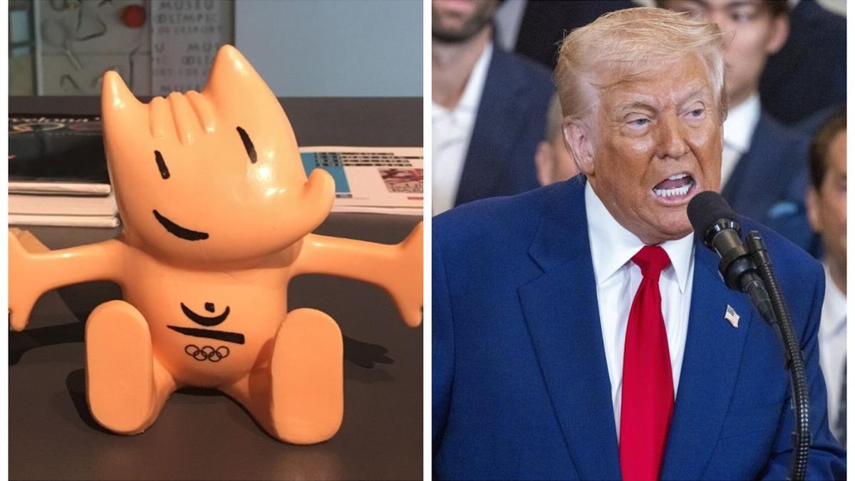 'Cobi', el menos naranja de los dos, y Trump.