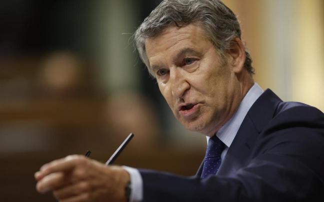 El líder del PP, Alberto Núñez Feijóo interviene durante el pleno extraordinario del Congreso de los Diputados.