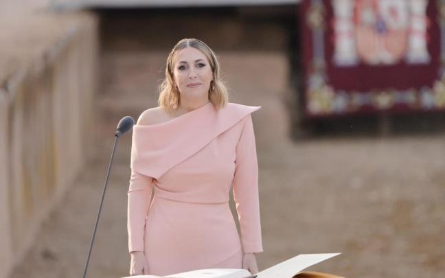 María Guardiola, durante el acto de toma de posesión como presidenta