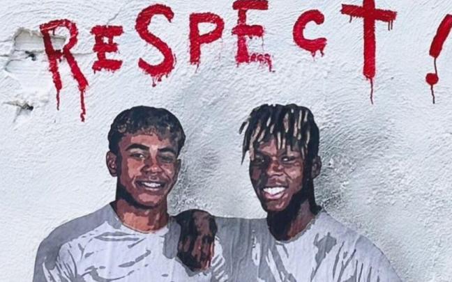 Mural de Nico Williams y Lamine Yamal