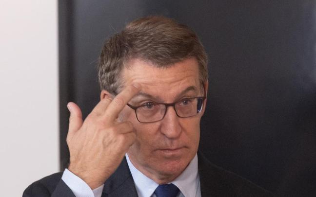 Feijóo, durante el desayuno informativo en el que ha participado este lunes.