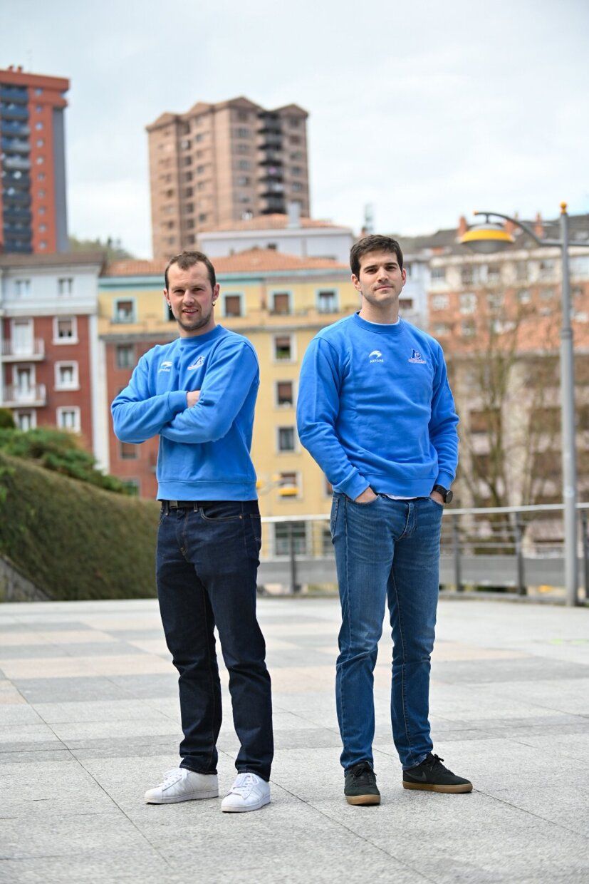 Aitor Elordi y José Javier Zabaleta, en Eibar