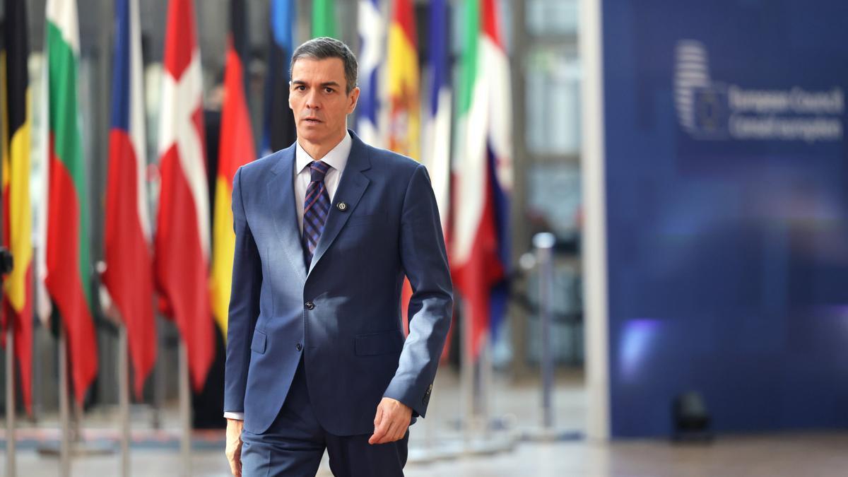 Pedro Sánchez, a su llegada al Consejo Europeo en Bruselas.