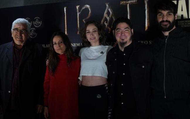 Justo Ezenarro, Itziar Ituño, Edurne Azkarate, Paul Urkijo y Eneko Sagardoy, hoy, en Azkuna Zentroa.