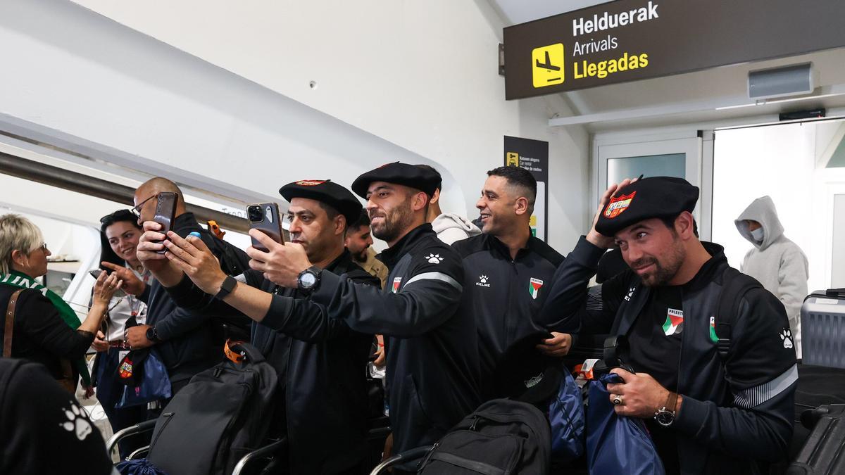 La selección de Palestina llega a Bilbao para el partido contra la Euskal Selekzioa