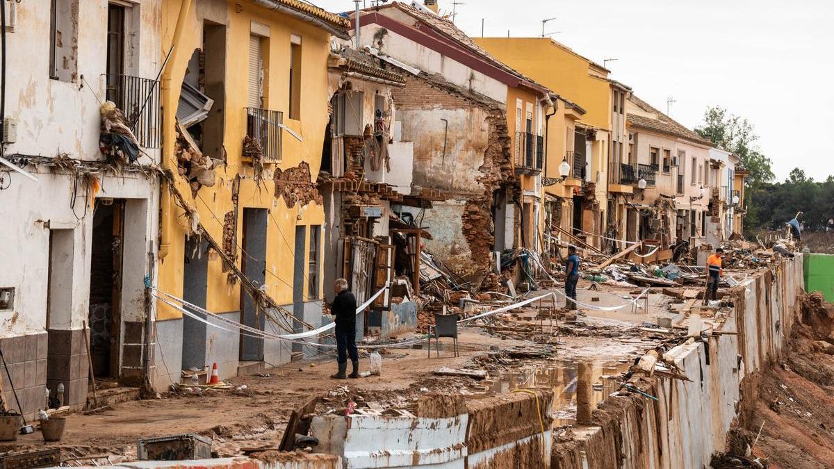 Casas declaradas en ruina tras la riada.