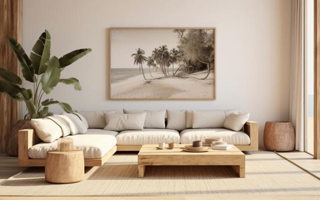 Un salón en una foto de archivo