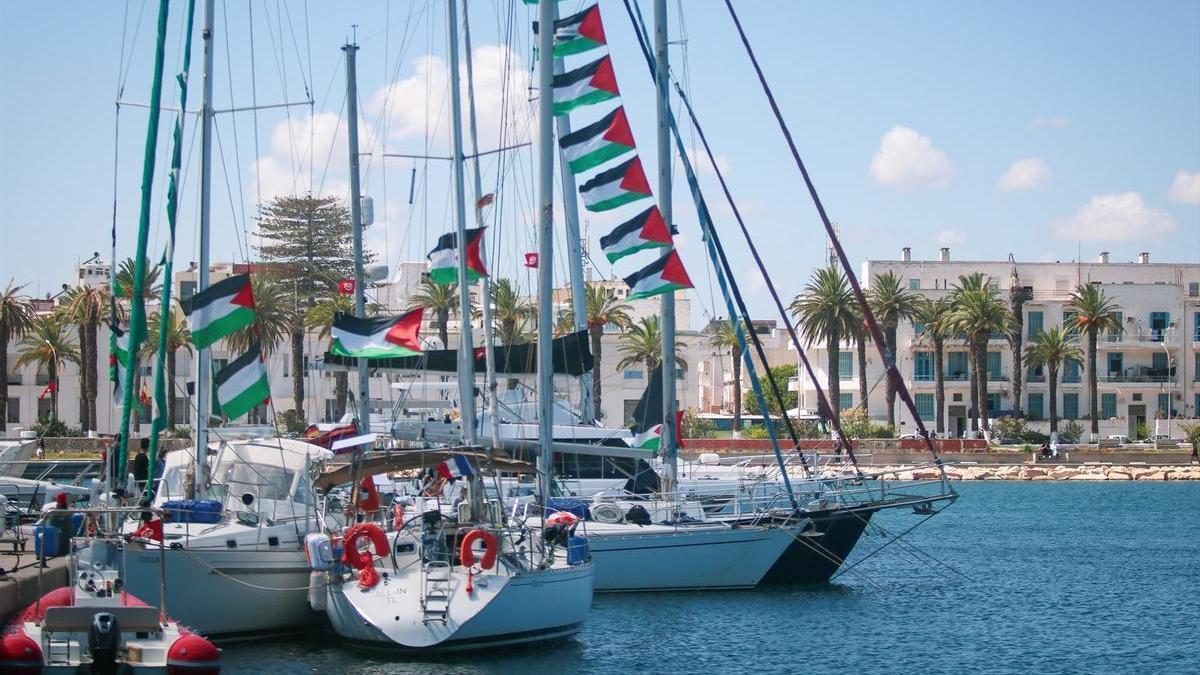 Varias embarcaciones de la Global Sumud Flotilla en el puerto de Bizerta (Túnez) el pasado 12 de septiembre.