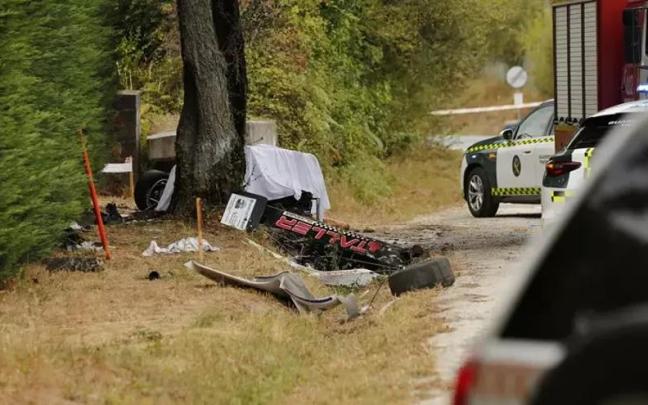 Estado en el que quedó el vehículo del piloto ourensano Jesús López, Pijo, tras sufrir un accidente mortal en la Subida a Taboadela.