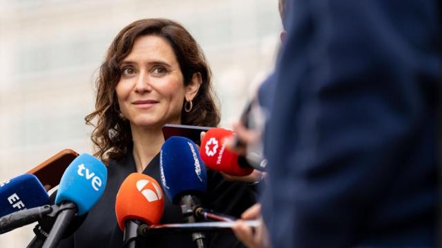 Isabel Díaz Ayuso, durante su comparecencia.