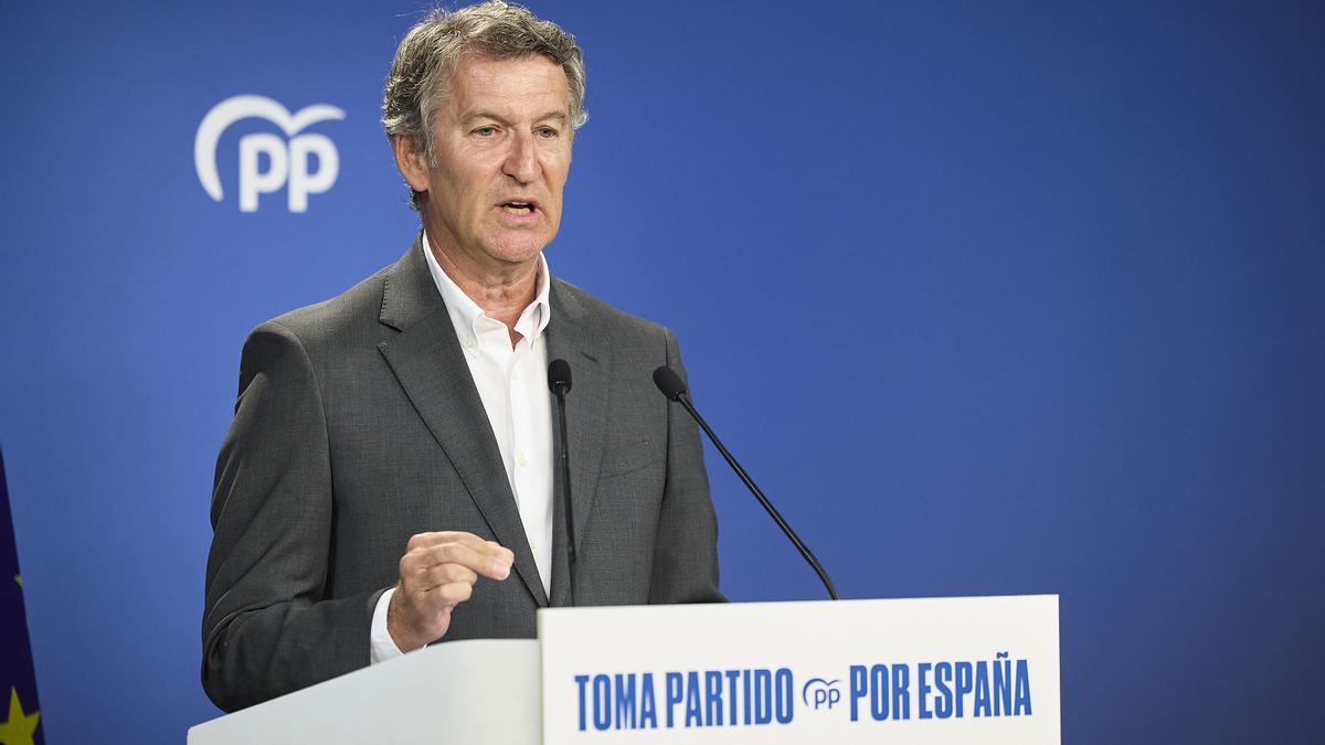 El presidente del PP, Alberto Núñez Feijóo