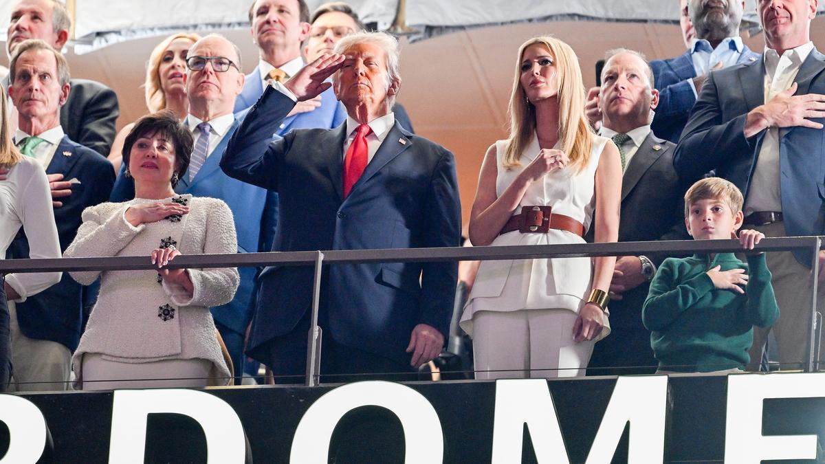 El presidente de los Estados Unidos, Donald Trump, durante la pasada Super Bowl.