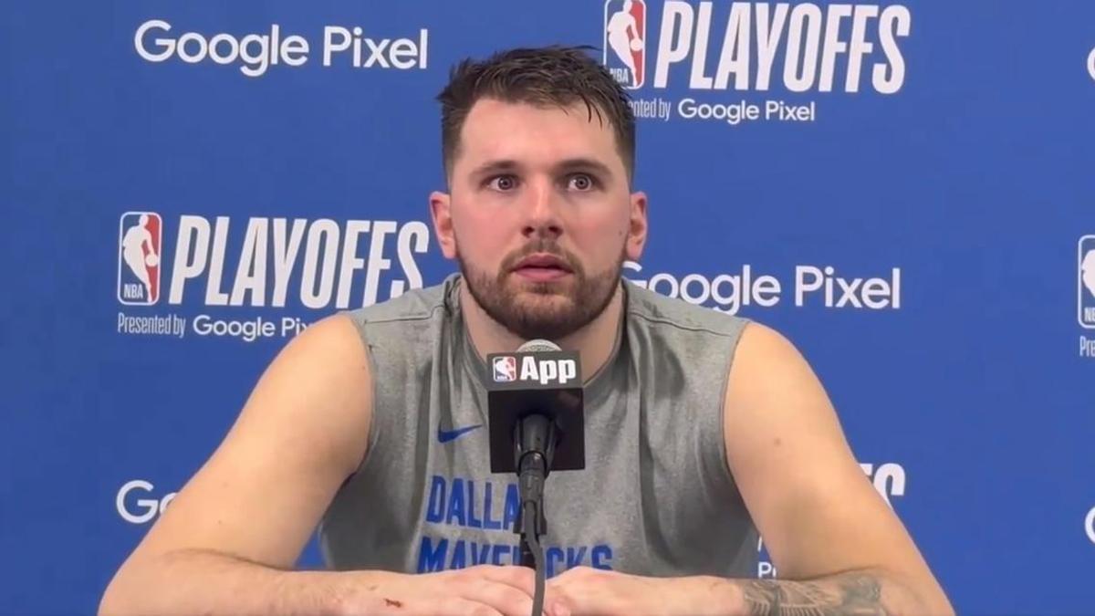 Luka Doncic durante la rueda de prensa.