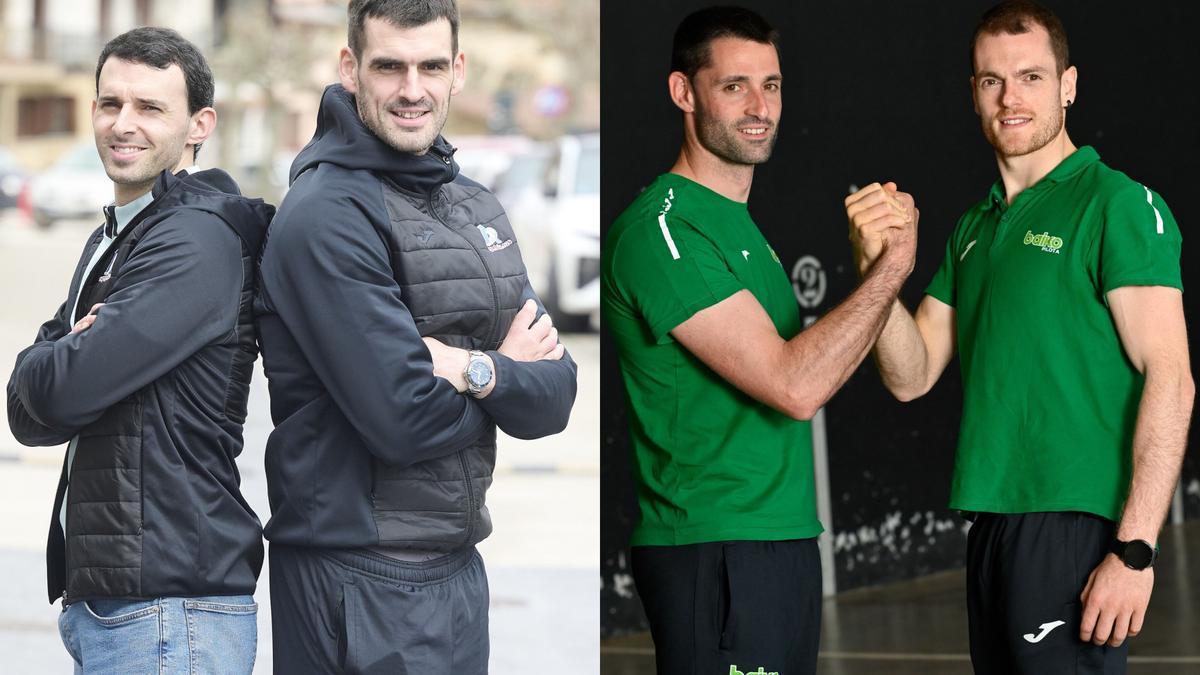 Altuna III-Ezkurdia y Laso-Albisu posan antes de la final del Campeonato de Parejas.