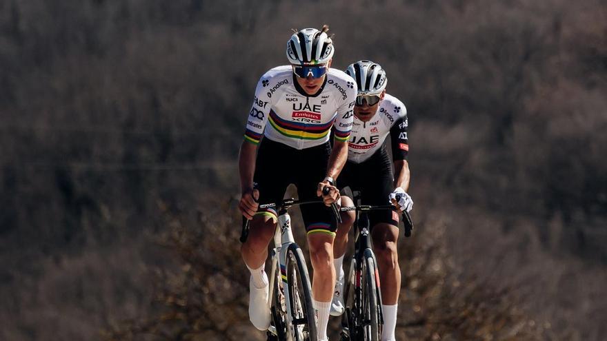 Pogacar, entrenando.