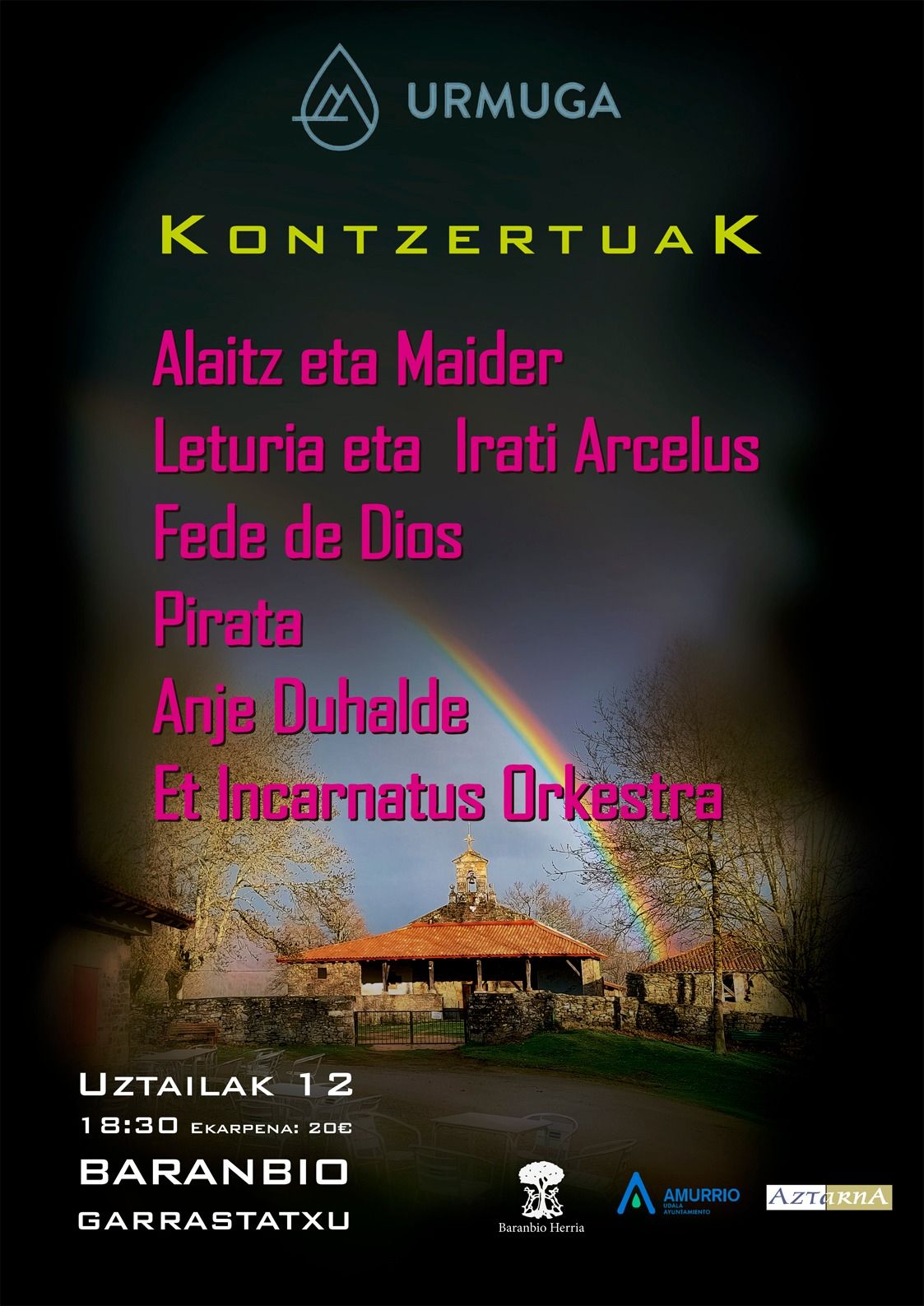 Cartel del concierto de este sábado en Garrastatxu