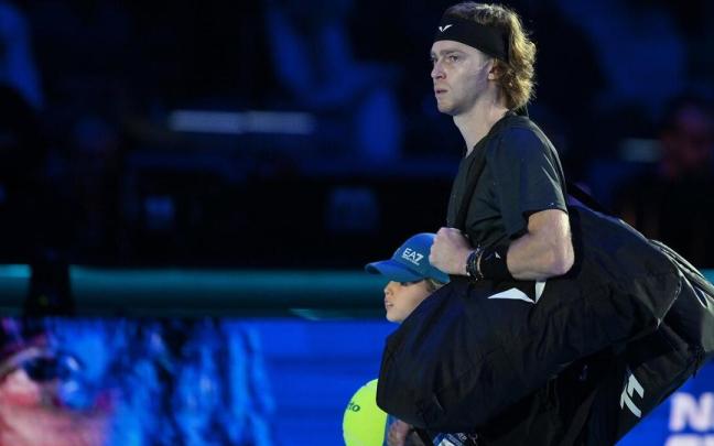 Rublev, este miércoles antes de perder con Alcaraz.