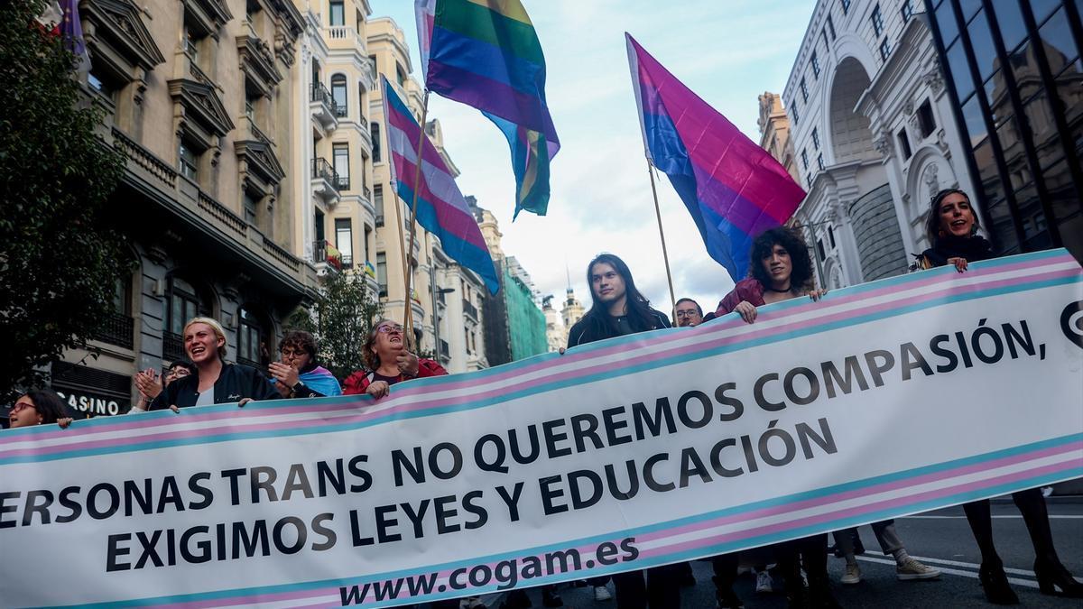 La manifestación del Octubre Trans en Madrid.