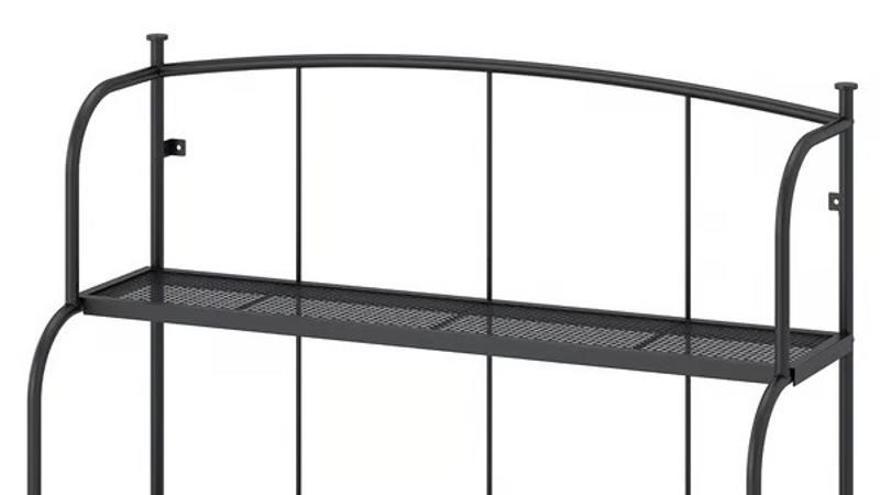 Perspectiva de la estantería gris para exteriores e interiores Lacko de Ikea