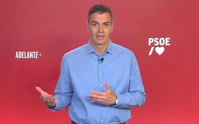 Pedro Sánchez en el mensaje difundido a través de redes sociales.