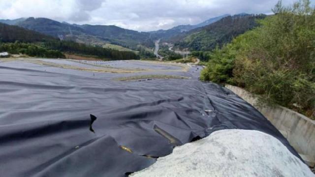 Localización de la rotura de la lámina temporal en el vertedero de Zaldibar.