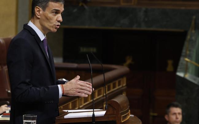 El presidente del Gobierno, Pedro Sánchez interviene en el pleno del Congreso de los Diputados este miércoles. / Javier Lizón El presidente del Gobierno, Pedro Sánchez interviene en el pleno del Congreso de los Diputados este miércoles.