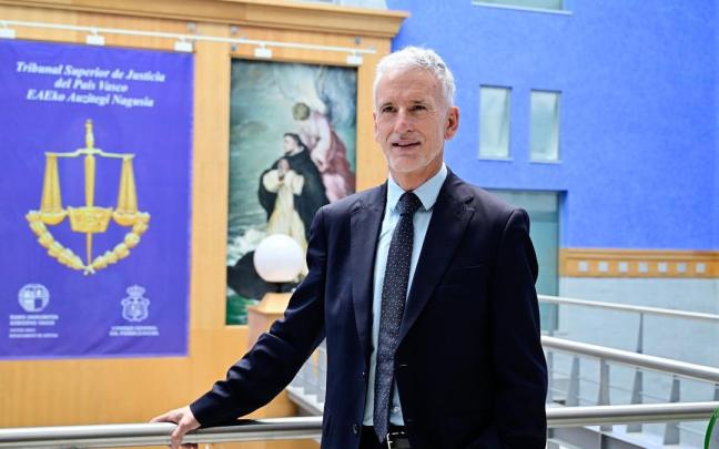 El presidente del TSJPV, Iñaki Subijana, en el Palacio de Justicia en Bilbao.