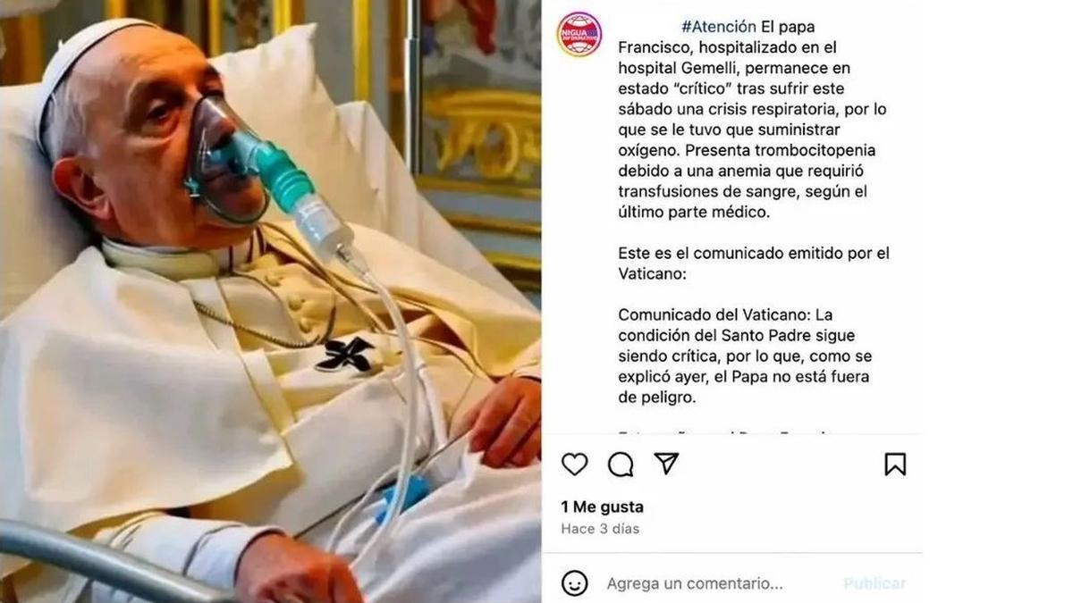 Una de las cuentas que ha compartido la imagen falsa del Papa.