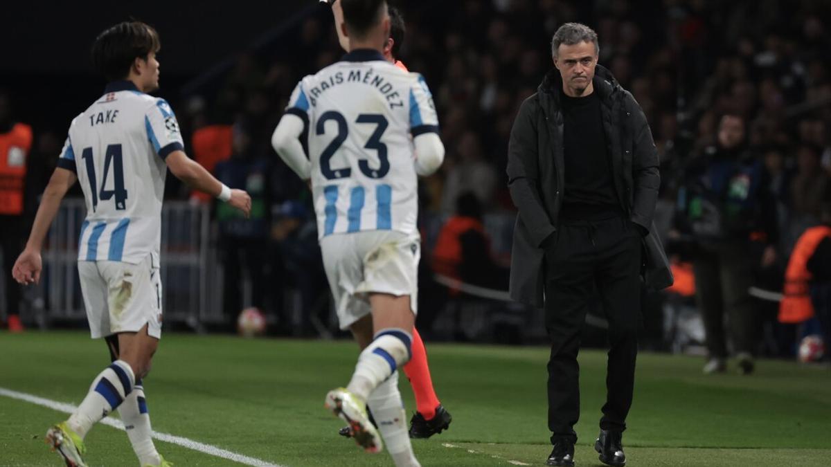 Luis Enrique, durante el partido de este miércoles. / CHRISTOPHE PETIT TESSON
