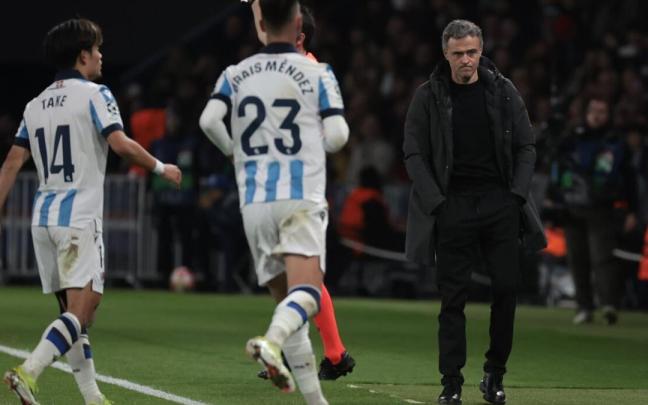 Luis Enrique, durante el partido de este miércoles. / CHRISTOPHE PETIT TESSON