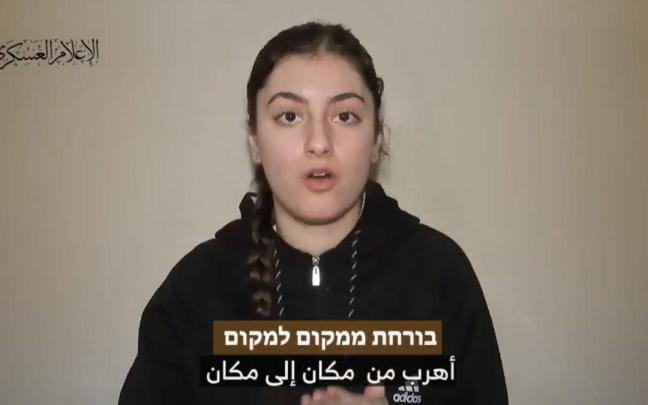 Una de las rehenes secuestradas por el brazo armado de Hamás.