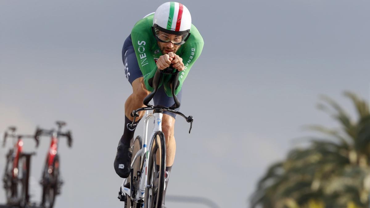 Filippo Ganna, primer líder de la Tirreno-Adriático.