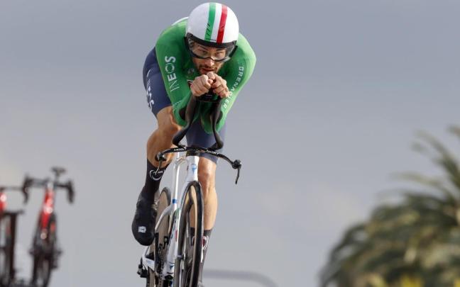 Filippo Ganna, primer líder de la Tirreno-Adriático. Filippo Ganna, primer líder de la Tirreno-Adriático.