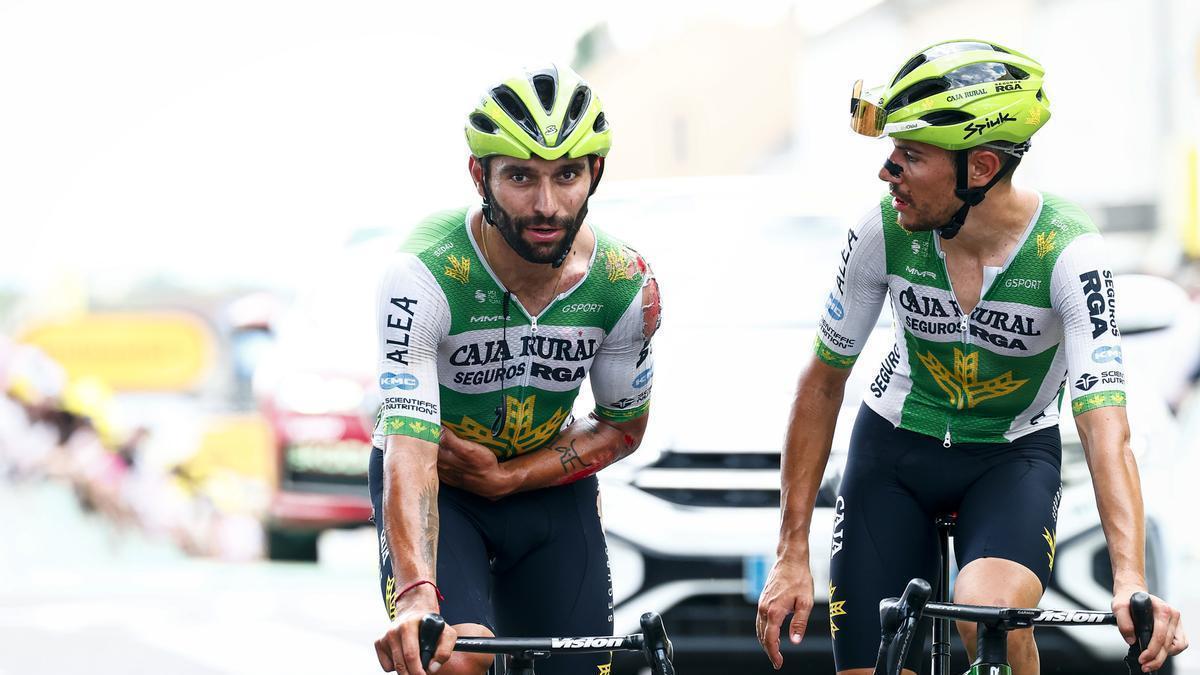 Gaviria, tras la caída, en la que se fracturó la clavícula izquierda.
