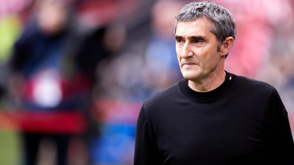 Ernesto Valverde, con gesto serio durante el partido del pasado sábado ante el Getafe.