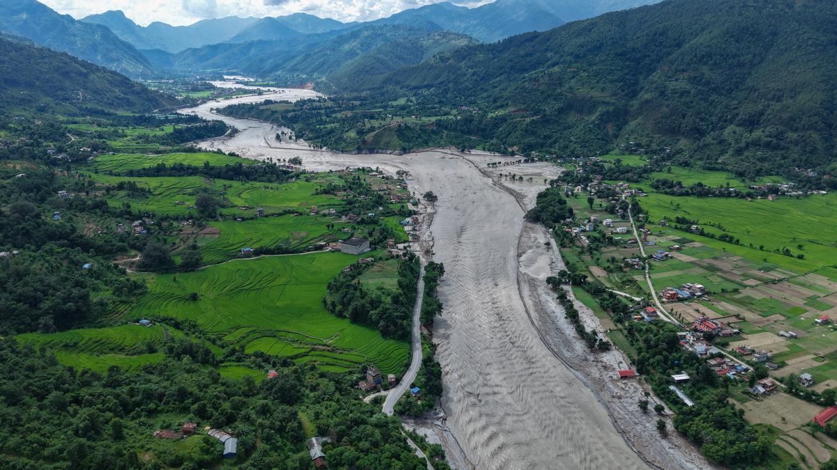 Consecuencias de la riada en Nepal.