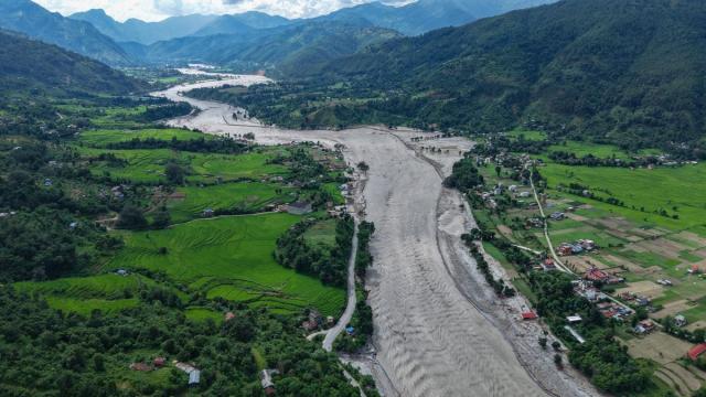 Consecuencias de la riada en Nepal.