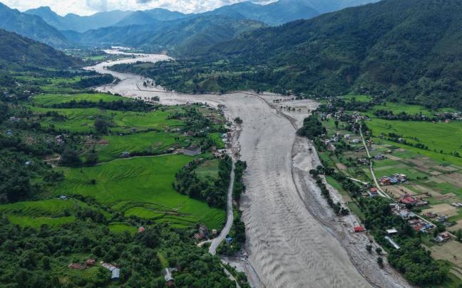 Consecuencias de la riada en Nepal.