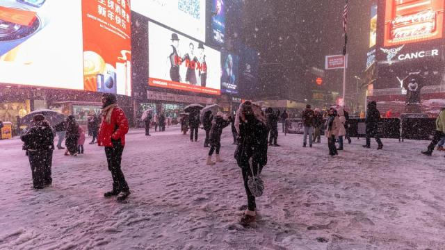 Nieve en Times Square, Nueva York.