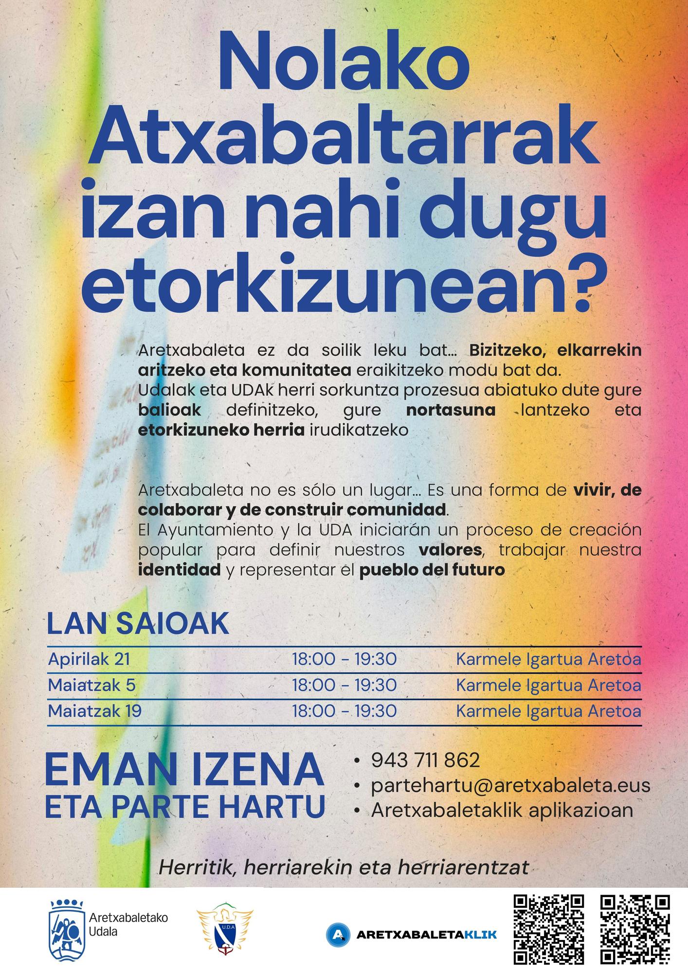 Cartel que anuncia el proceso 'Atxabalar izaera'.