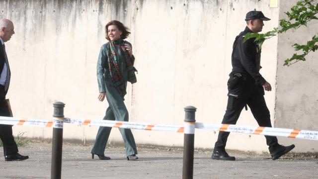 La exministra de Defensa, María Dolores de Cospedal, a su llegada a la Audiencia Nacional.