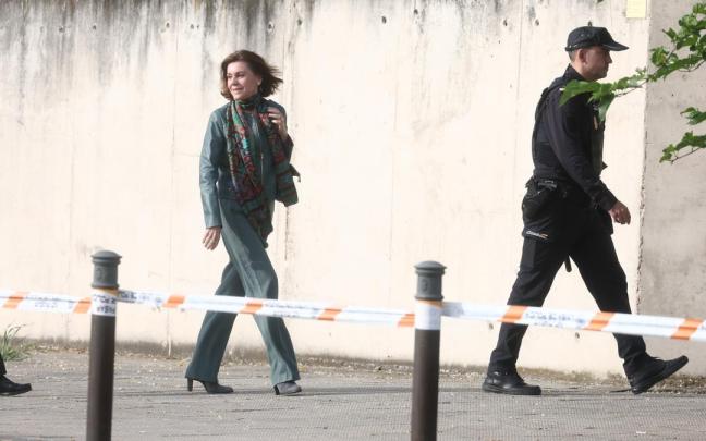 La exministra de Defensa, María Dolores de Cospedal, a su llegada a la Audiencia Nacional.