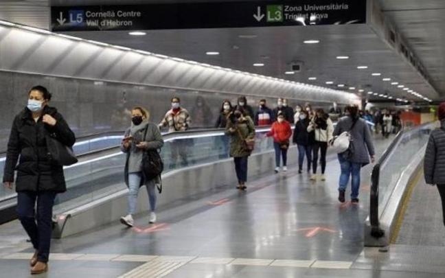 Imagen de un transbordo del Metro de Barcelona.