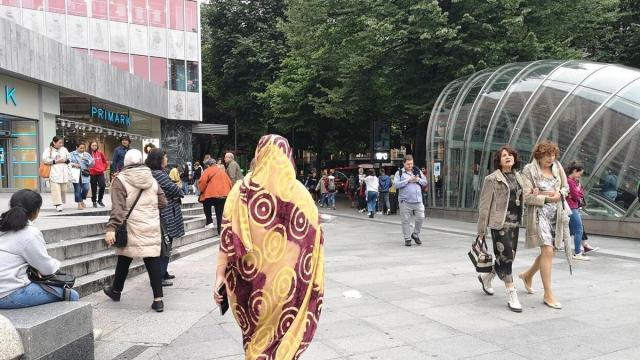 Una mujer musulmana en un calle de Euskadi.
