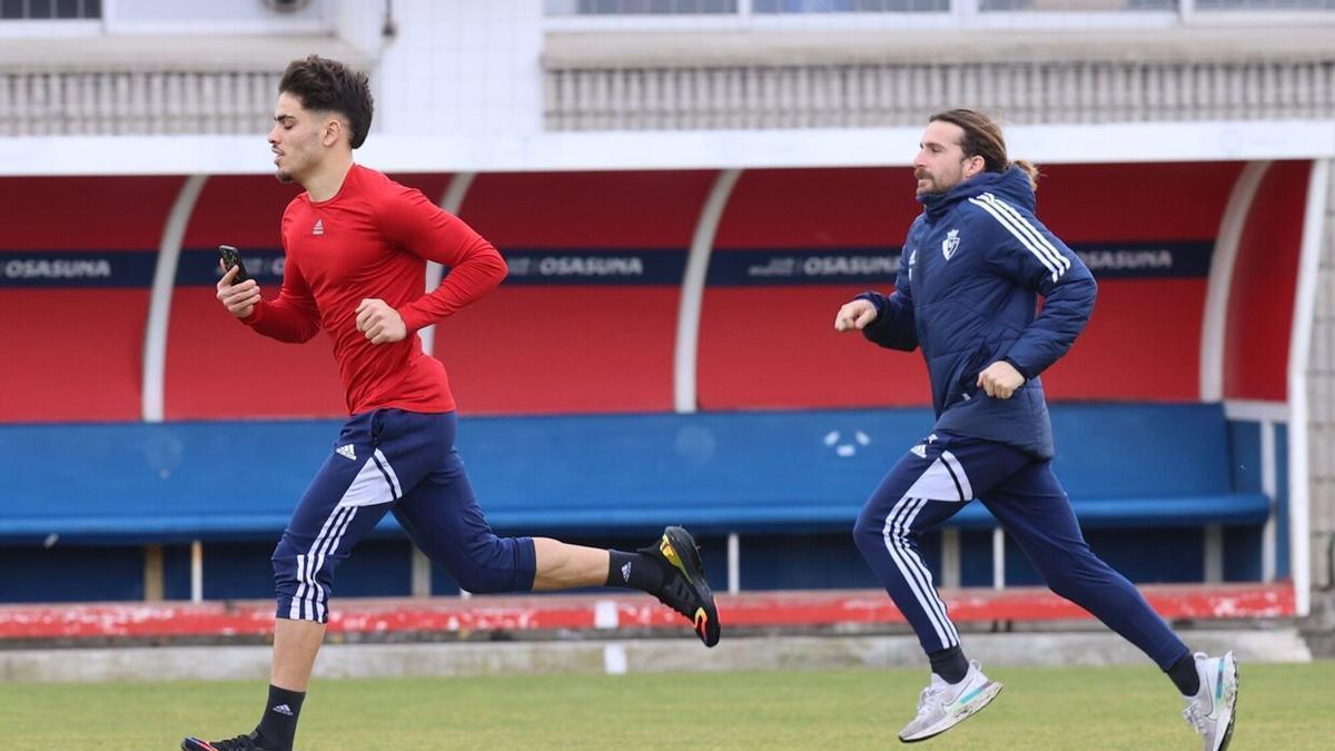 Abde, en la sesión de entrenamiento de Osasuna en Tajonar.