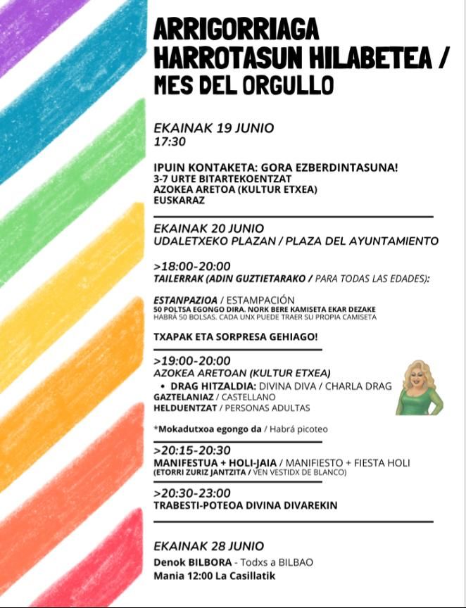 Arrigorriaga dedicará dos jornadas a celebrar el Día del Orgullo