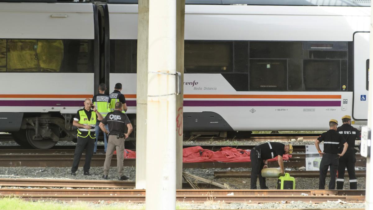 El tren en el que se ha localizado el cadáver del joven.