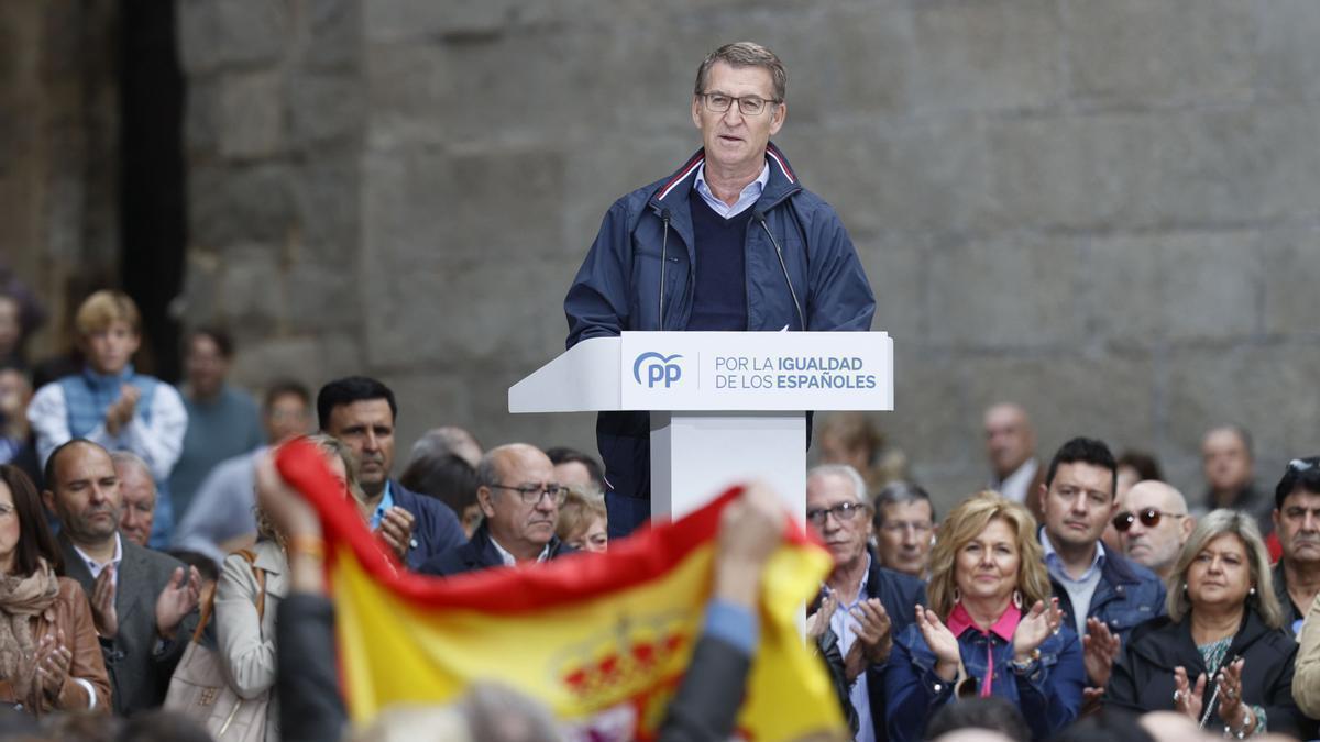 Feijóo, durante el acto en el que ha participado este domingo.