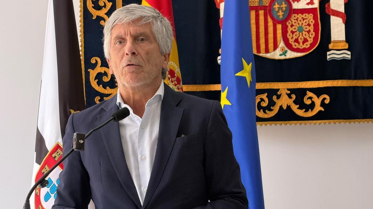El ministro del Interior, Fernando Grande-Marlaska, comparece en Ceuta.