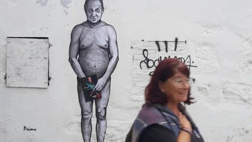 Retrato de Juan Carlos I desnudo en Vigo.